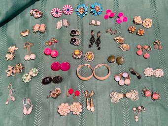 Large Lot Of Mostly Clip-on Earrings