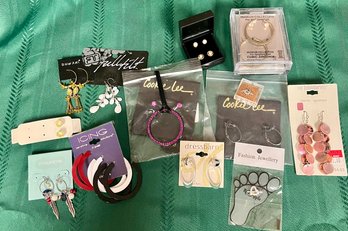 Nice Lot Of New Or Like New Pierced Earrings & More