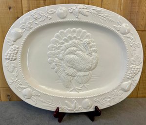 A Holiday Earthen Ware Oval Platter With Better Homes Turkey Platter