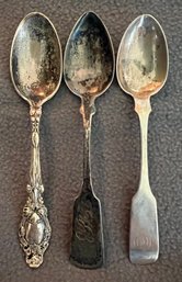 Vintage Monogrammed Sterling Silver Spoons 62 Grams