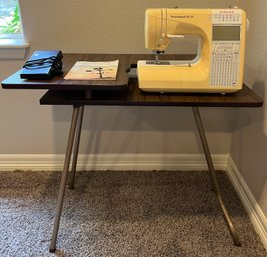 Vintage Singer Sewing Machine  W/ Manual Incl Mid Century Table