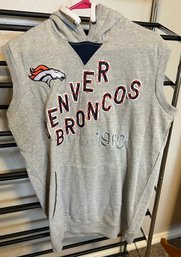 Official NFL Broncos Sleeveless Hooded Vest Size Mediums