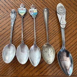 3 Sterling Silver Souvenir Spoons W One Silver Plate