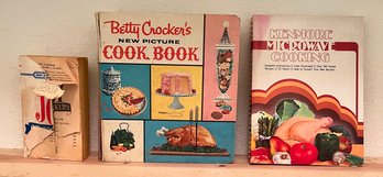 3 Vintage Cookbooks Incl Joy Of Cooking, Betty Crocker New Picture Cook Book & Microwave Cooking