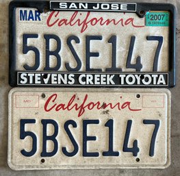 2 California License Plates