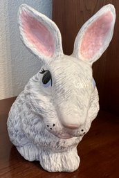 2 Ceramic Bunny Decorations With 1 Resin Rabbit