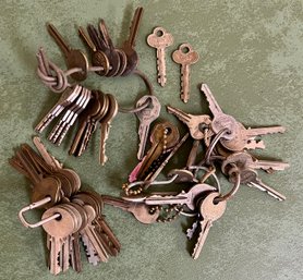 Collection Of Old Keys Incl House Keys, Safe Keys & More