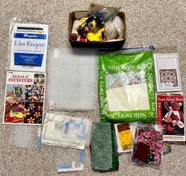 Lot Of Mostly Cross Stitch Supplies Incl Thread, Plastic Canvas, Guides & More