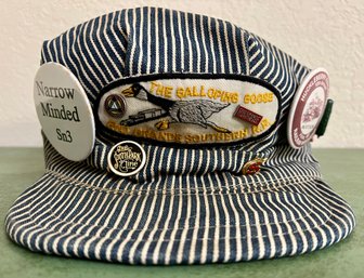 Vintage Rio Grande Southern Train Station Hat With Buttons, 1 Of 2