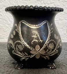 Triple Plated Silver 'a' Engraved Footed Pot