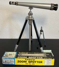 Vintage Tasco Zoom Spotter 15x To 40 X With Tripod & Original Box