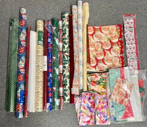 Lot Of Vintage Wrapping Paper Incl Christmas, Birthdays, Tissue Paper & More