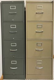 2 Filing Cabinets By Sears And 1 Locking Cabinet With Contents Included