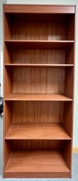 5 Tier Composite Wood Bookshelf With A Cherry Wood Finish