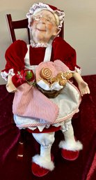 Porcelain Mrs. Claus On Rocking Chair Heritage Signature Collect