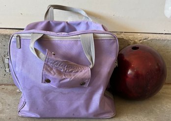 14lbs Bowling Ball With Purple Bowling Ball Bag