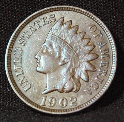 1902 Indian Head Cent  XF FULL LIBERTY / 4 DIAMONDS! Nice Coin!  (27swa)