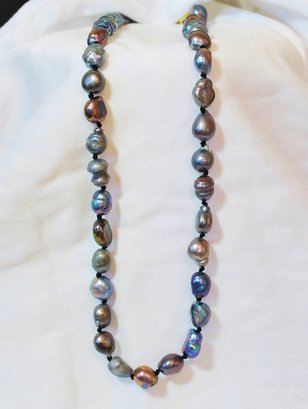 Natural Freshwater Baroque South Seas Black Pearl Necklace HEALING NEW