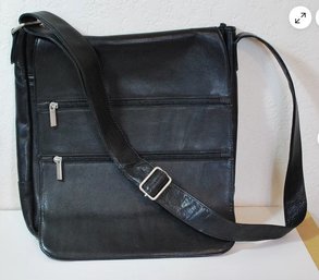 David King Of Boston Black Leather Crossbody Bag Messenger Bag