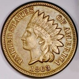 1863  Early Indian Cent  XF Full Liberty / Diamonds Beautiful Coin! Great Date! (hrm99)