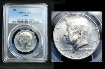 1965 Kennedy Half Dollar  PCGS Graded SP63   SMS   (fer27NT)