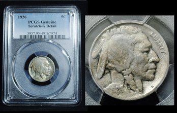 1926  Buffalo Nickel  PCGS Graded G Details - Scratch  (mba29NT)