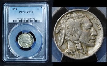 1935  Buffalo Nickel  PCGS Graded VF 35  NICE COIN! (cvn42NT)