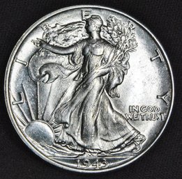 1943 Walking Liberty Silver Half Dollar Uncirculated   (3xyg8)