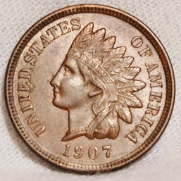 1907 Indian Head Cent  XF PLUS  Full Liberty & 4 Sharp Diamonds   (bpa27)