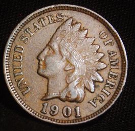 1901 Indian Head Cent  XF Full Liberty & 3 Diamonds   (dek69)