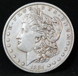 1884-S  Morgan Silver Dollar XF  KEY DATE!  WOW (prs29)