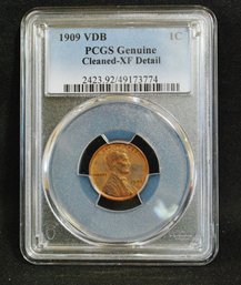 1909  VDB  Lincoln Wheat Cent PCGS Graded XF Cleaned (agt35NT)