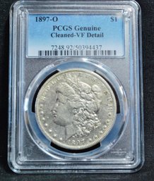 1897-O  Morgan Silver Dollar  PCGS Graded  VF Detail - Cleaned    (7kkp3NT)