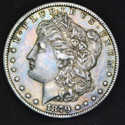 1879-S   Morgan Silver Dollar   Great Date! Nice Album Toning!!  (al5)