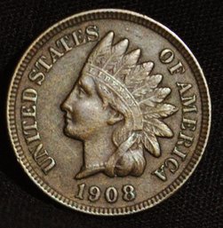 1908 Indian Head Cent  XF   Full Liberty & Diamonds! NICE!  (cas32)