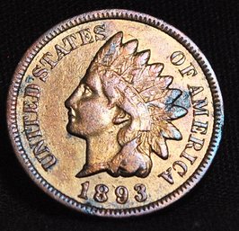 1893 Indian Head Cent  VF Plus FULL LIBERTY & Some Diamonds  (yxa37)