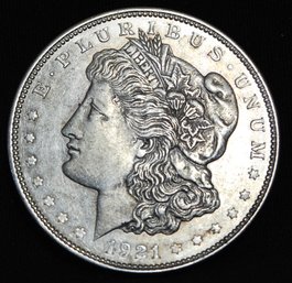 1921 Morgan Silver Dollar  XF Plus! FULL CHEST FEATHERING!  NICE! (LcL52)