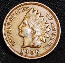 1906  Indian Head Cent  XF / VF Plus  Full Liberty & Some Diamonds   (1bcv7)