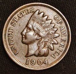 1904 Indian Head Cent   XF / VF Plus   FULL  LIBERTY  Some Diamonds (4gyj4)