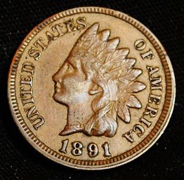 1891  Indian Head Cent  XF Plus  Full Liberty & 4 Diamonds GREAT DATE! Super NICE  (tam38)