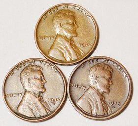 3 Lincoln Cents   AU UNCIRC / XF  1942-D  1942  1918-D    (Z)