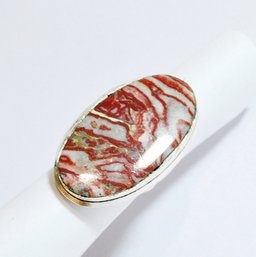 Natural Crazy Lace Agate Hand-CraftedSterling Silver Ring Size 5  STONE Of Spiritual HEALING & HAPPINESS  NEW