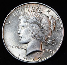 1922   Peace Silver Dollar  AU  / XF PLUS  NICE! (bmd4)