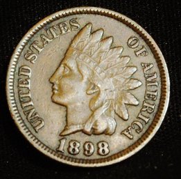 1898  Indian Cent  XF PLUS   Full Liberty / 4 Diamonds Beautiful Coin! Good Early Date! (3Lmn8)