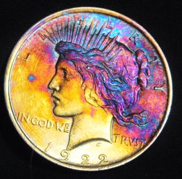 1922 Peace Silver Dollar XF  Rainbow Toning (fra34)