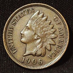 1906 Indian Head Cent  XF / AU Full Liberty & 4 Diamonds! SUPER Nice!!   (kja63)