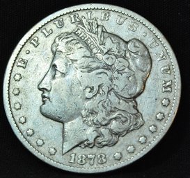 1878-CC  Carson City  Morgan Silver Dollar  FINE  Key Date!  NICE! (akc27)