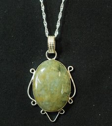 Natural Yellow Amazonite Pendant Necklace /Sterling Silver Chain STONE Spiritual HEALING  NEW