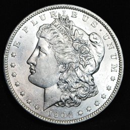 1904-O   Morgan Silver Dollar BU / AU UNCIRC  Great Date! FULL CHEST FEATHERING  Super Coin!  (8dan3)