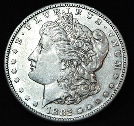 1882-S  Morgan Silver Dollar  AU / XF PLUS  (csm47)